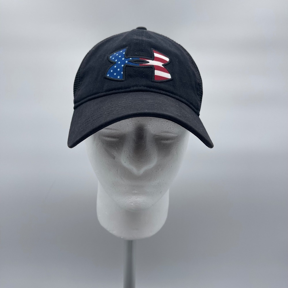 Under Armour 1254276-001 Unisex OSFA Cal Black Freedom Flag Mesh Trucker Hat
